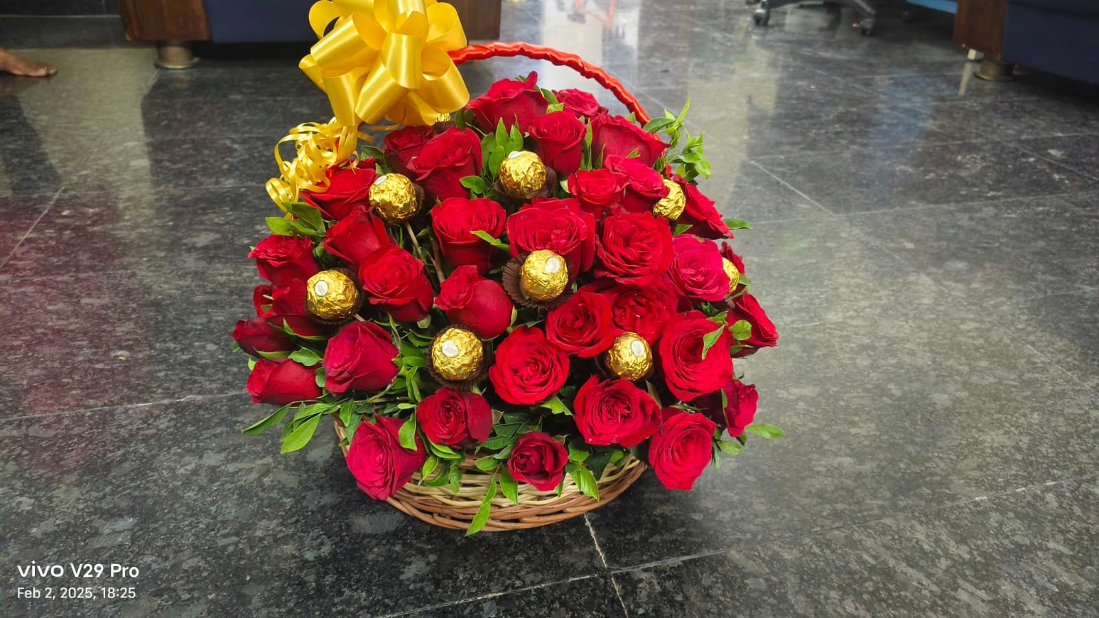 chocolate & Red roses Basket
